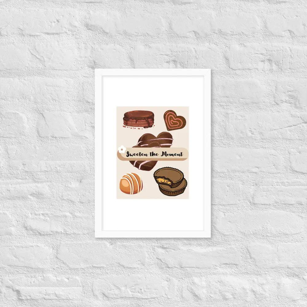 Sweeten the Moment Chocolate Poster - White / 12″×18″ - Framed