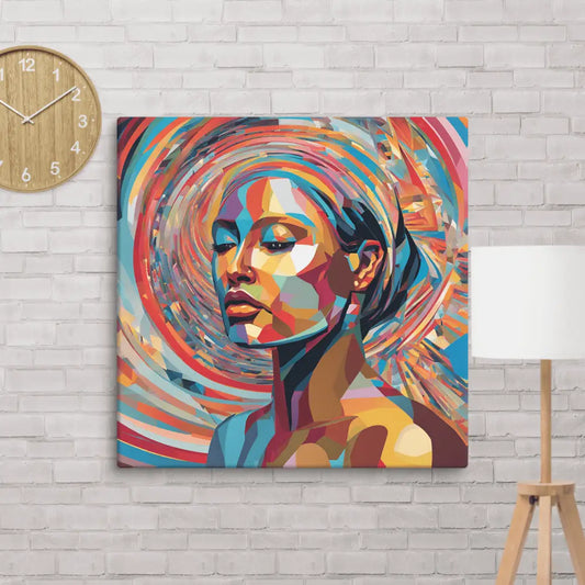 Vibrant Abstract Woman Portrait Canvas – Modern Colorful Wall Art - StylishKnots