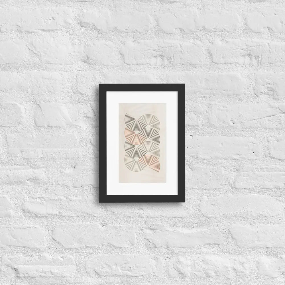 Abstract Framed Art Waves of Balance - Black / 21×30 cm - Poster