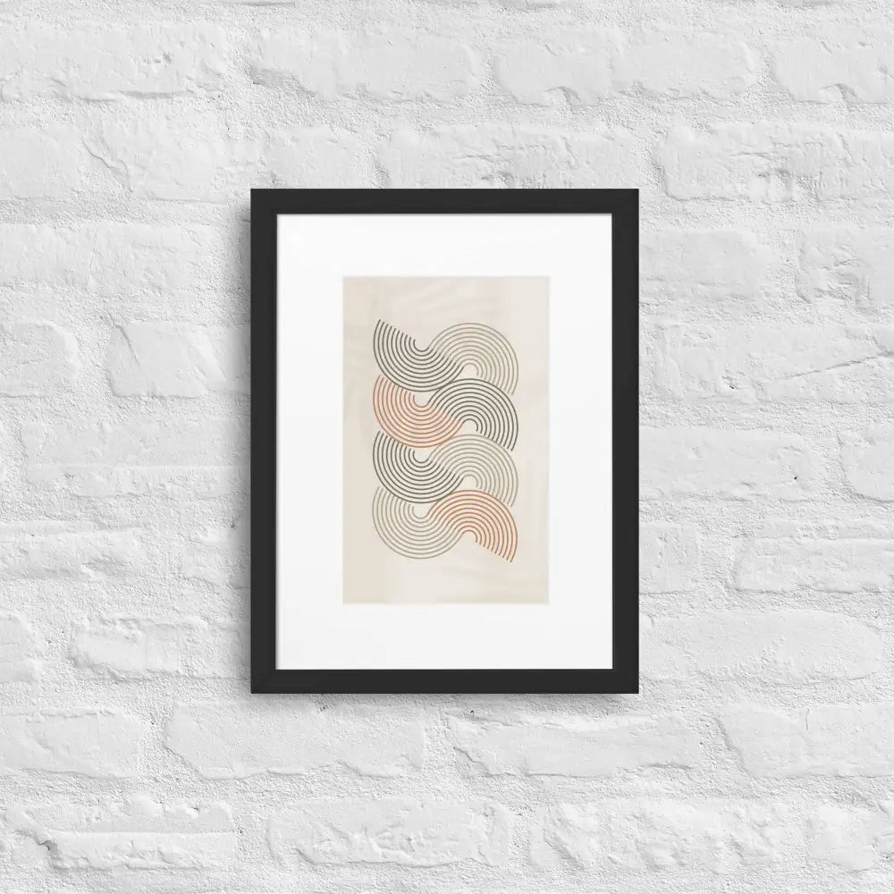 Abstract Framed Art Waves of Balance - Black / 30×40 cm - Poster