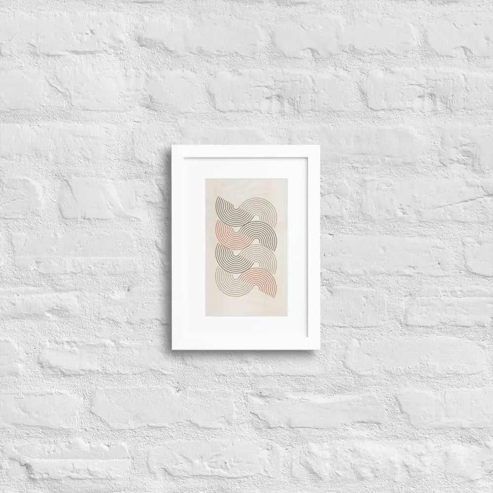 Abstract Framed Art Waves of Balance - White / 21×30 cm - Poster