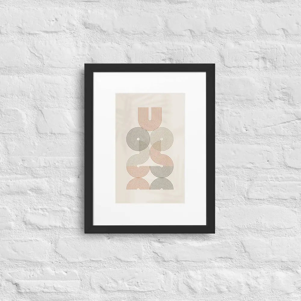 Waves of Balance Abstract Framed Poster - Black / 30×40 cm