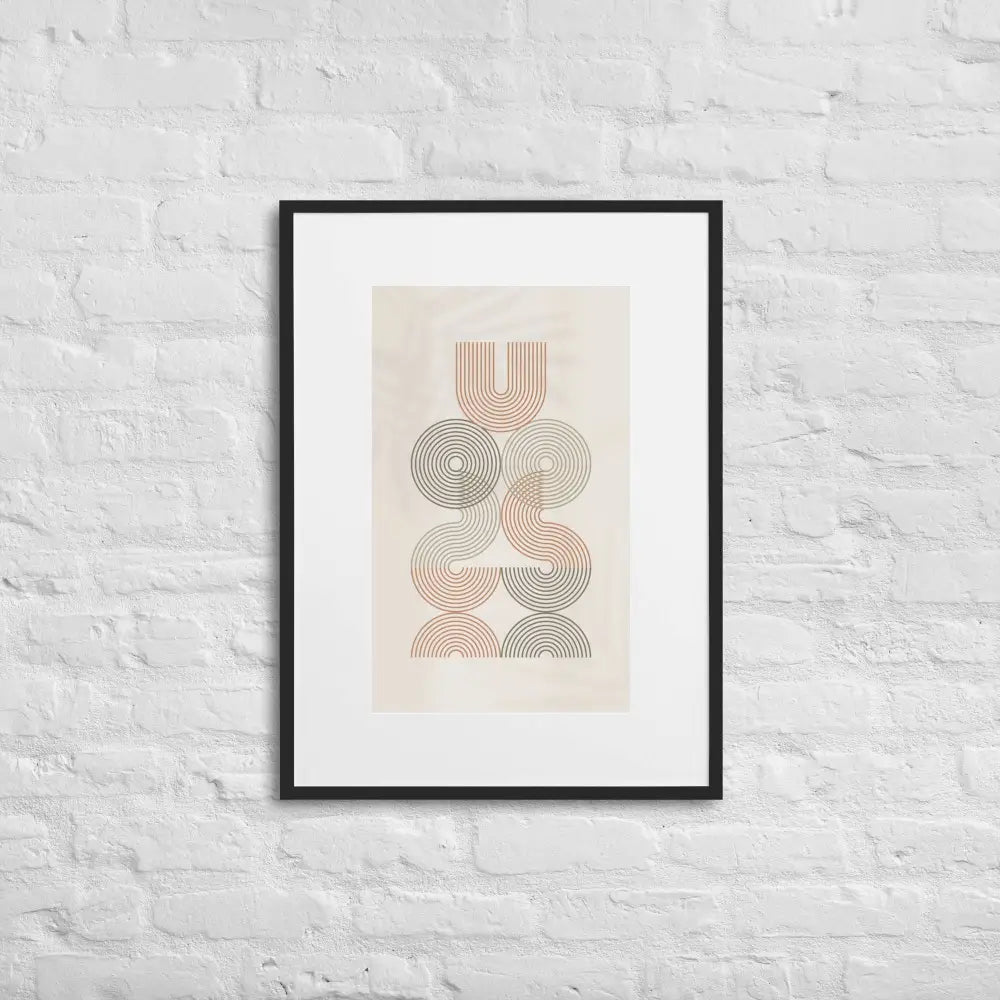 Waves of Balance Abstract Framed Poster - Black / 50×70 cm