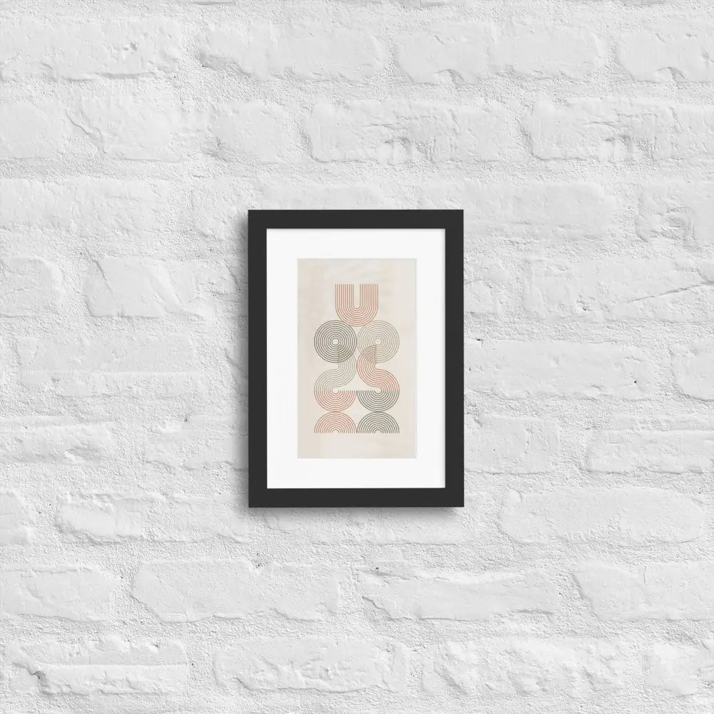 Waves of Balance Abstract Framed Poster - Black / 21×30 cm