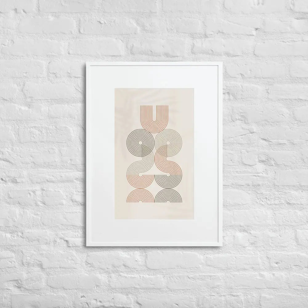 Waves of Balance Abstract Framed Poster - White / 50×70 cm