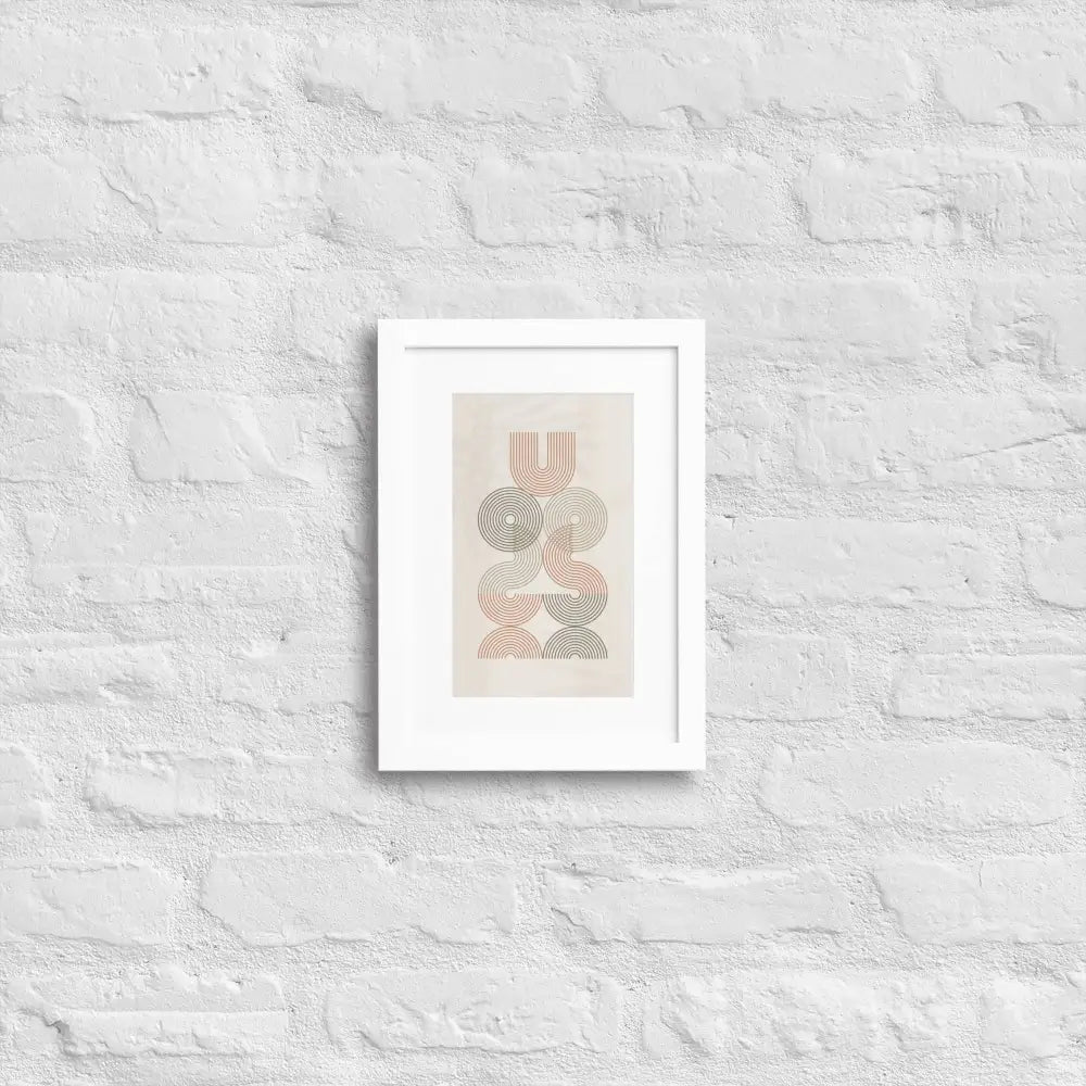 Waves of Balance Abstract Framed Poster - White / 21×30 cm