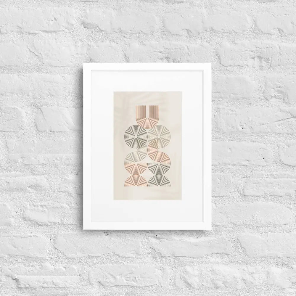 Waves of Balance Abstract Framed Poster - White / 30×40 cm